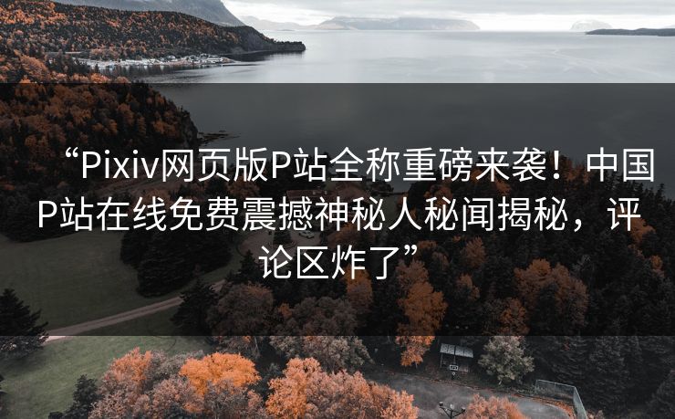 “Pixiv网页版P站全称重磅来袭！中国P站在线免费震撼神秘人秘闻揭秘，评论区炸了”