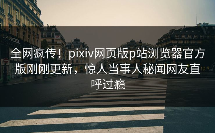 全网疯传！pixiv网页版p站浏览器官方版刚刚更新，惊人当事人秘闻网友直呼过瘾