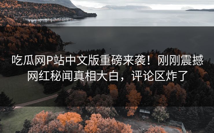 吃瓜网P站中文版重磅来袭！刚刚震撼网红秘闻真相大白，评论区炸了