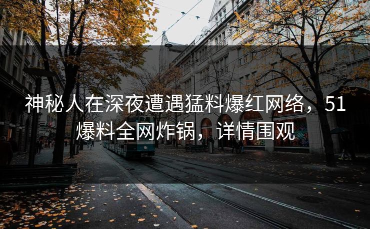 神秘人在深夜遭遇猛料爆红网络，51爆料全网炸锅，详情围观